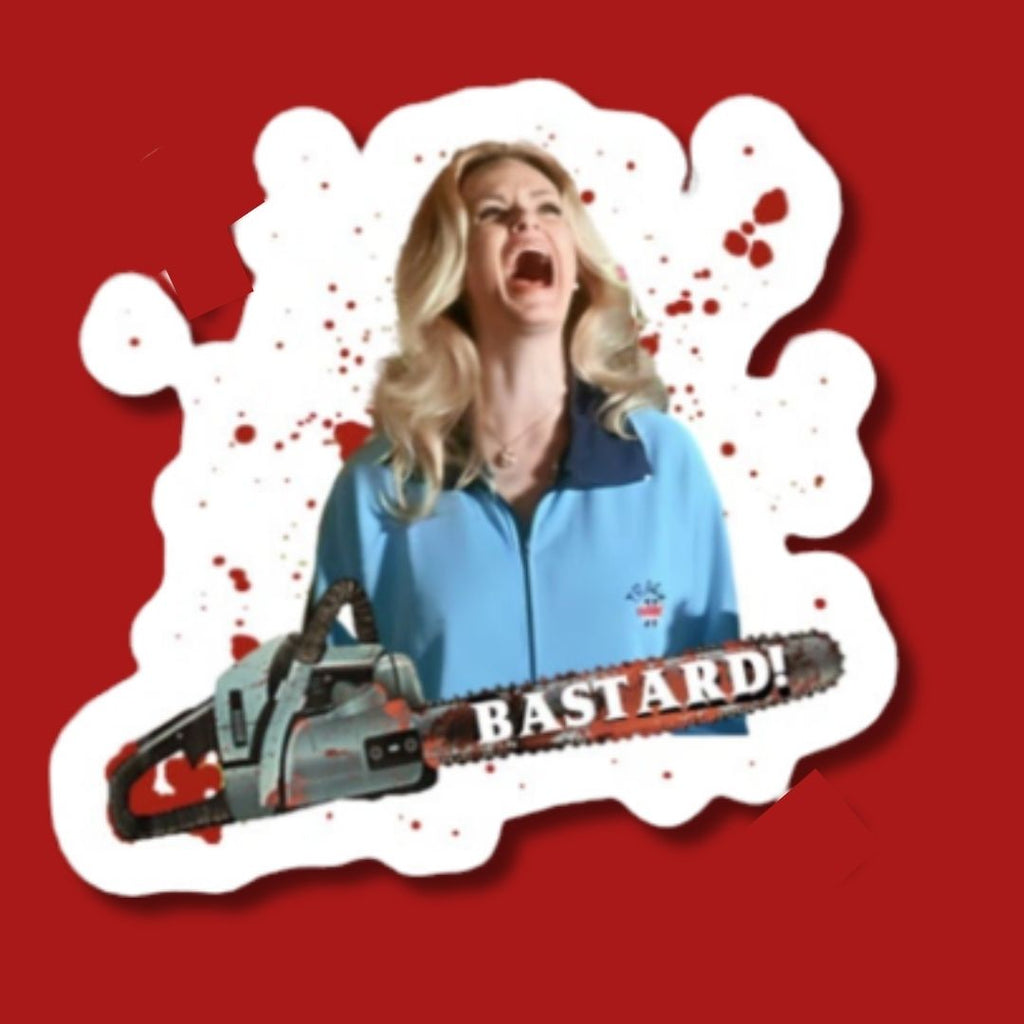 Sick Flicks Official Lynda Day George BASTARD! Die-Cut Sticker