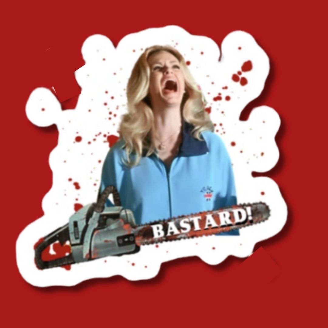 Sick Flicks Official Lynda Day George BASTARD! Die-Cut Sticker