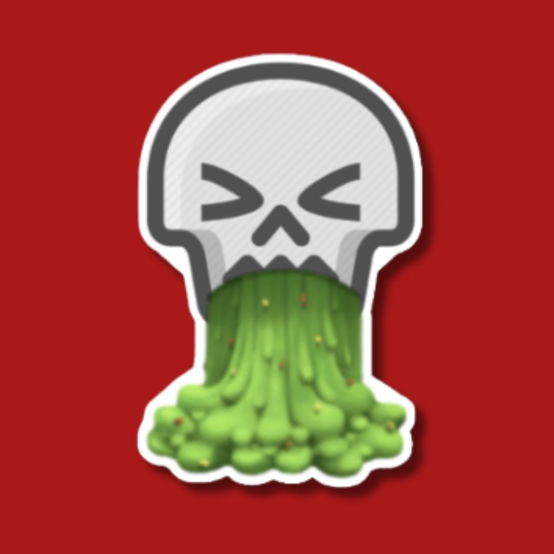 Puking Skull Die-Cut Sticker | Official Sick Flicks Merch