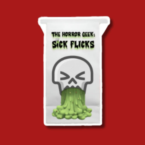 Sick Flicks Barf Bag Die-Cut Sticker | Horror Geek Merch