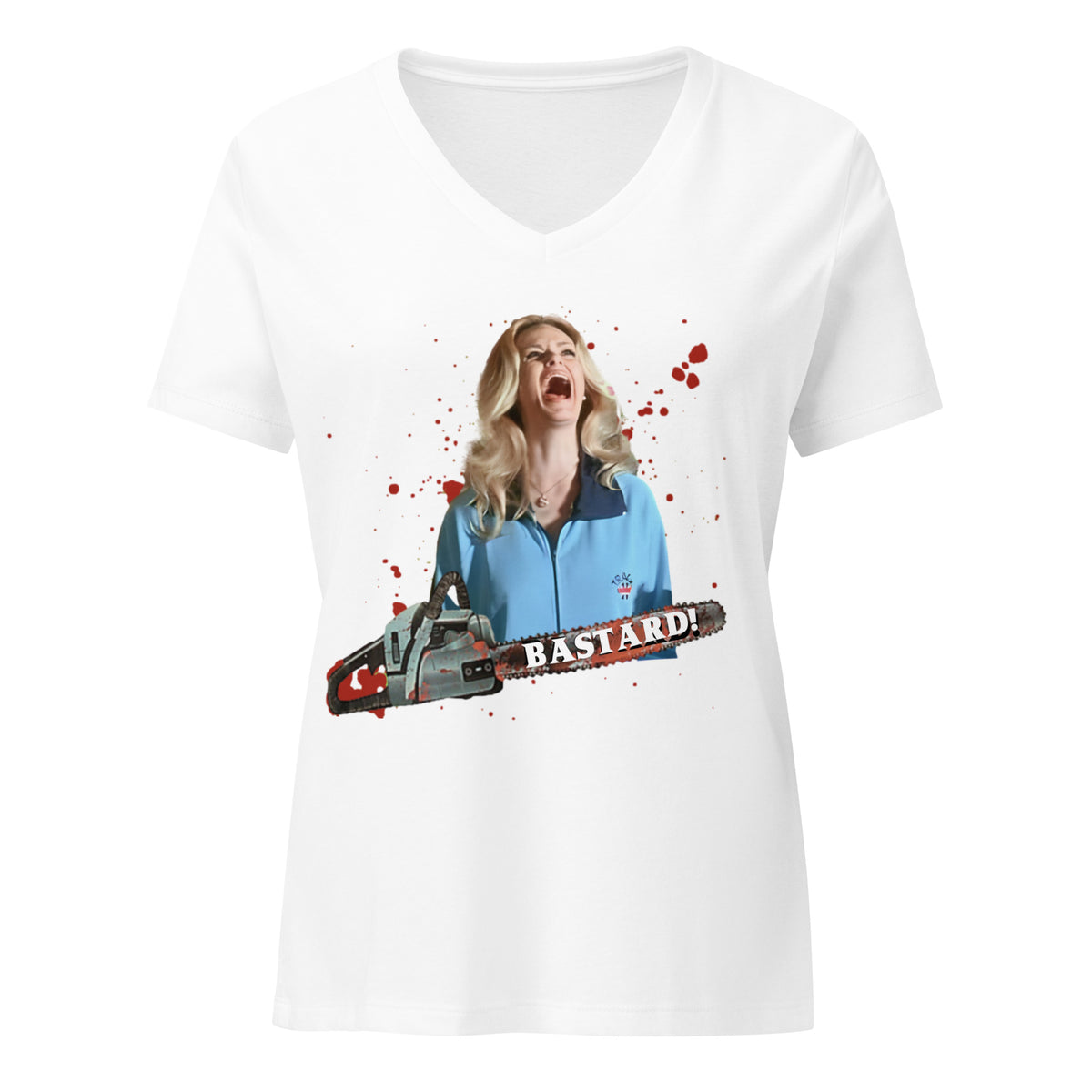 Sick Flicks Lynda Day George BASTARD Horror V-Neck Shirt