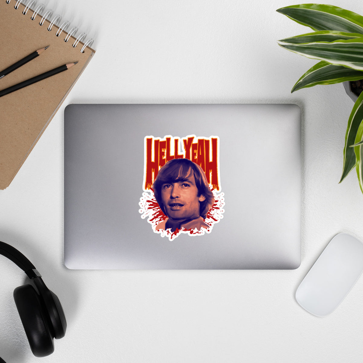 Sick Flicks Official Hell Yeah Guy Die-Cut Sticker on your laptop