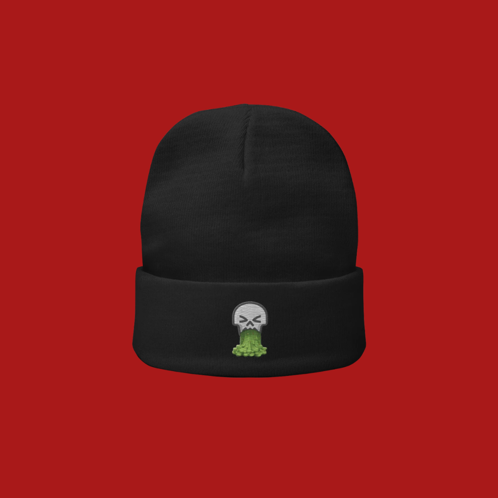 Sick Flicks Puking Skull Horror knit Beanie Horror Geek