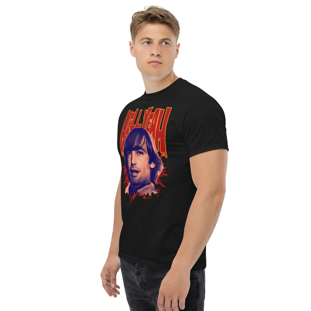 guy wearing Hell_YeahNot_Like_That_You_Pervs_Sick_Flicks_Official_T-shirt